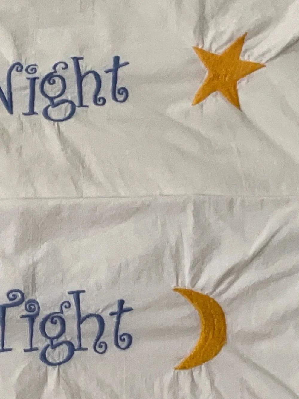 SLEEPING PARTNERS Vintage Embroidered Pillowcases Pair White